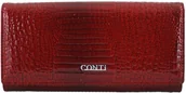 Portfele - Conti Klasyczny skórzany portfel damski CROCO - Czerwony 5288-A-13 - miniaturka - grafika 1
