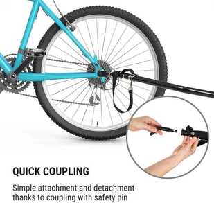 KLARFIT KLARFIT OX, przyczepka transportowa 40 kg / przyczepka rowerowa 65 l, opony 16" x 1,75, czarna BCT4-KL-Ox - Przyczepki rowerowe - miniaturka - grafika 5