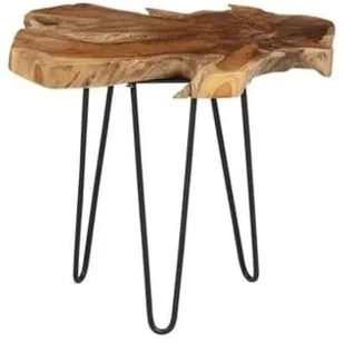 Beliani Zestaw 2 stolików pomocniczych ciemne drewno z czarnym CAMROSE - Ławy i stoliki kawowe - miniaturka - grafika 5