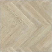 Podłogi drewniane - Barlinek ADVANCE Deska trójwarstwowa jodełka klasyczna dąb 1-lamelowa lakier cream 14 mm - miniaturka - grafika 1