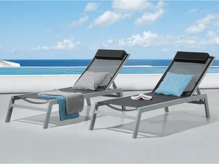 Beliani Leżak ogrodowy czarny - plażowy - basenowy - CATANIA II - Leżaki ogrodowe - miniaturka - grafika 3