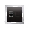 Gniazdka elektryczne - Kontakt Simon 54 Gniazdo komputerowe pojedyncze RJ45 kat 6 z przesłoną przeciwkurzową antracyt Kontakt 54 D61.01/48 - miniaturka - grafika 1