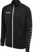 Kurtki i kamizelki sportowe męskie - hummel Hummel hmlAUTHENTIC KIDS POLY ZIP kurtka chłopięca kurtka, czarny/biały, 164 205367-2114 - miniaturka - grafika 1