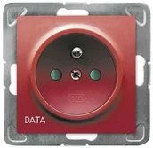 Gniazdka elektryczne - Ospel Gniazdo pojedyncze DATA Impresja BIAŁY GP-1YZDP/M/00 - miniaturka - grafika 1