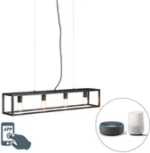 Systemy inteligentnych domów - QAZQA Przemysłowa lampa wisząca czarna 4-źródła światła E27 WiFi - Cage - miniaturka - grafika 1