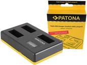 Ładowarki i akumulatory - PATONA Ładowarka potrójna LCD USB Charger do akumulatorów Canon LP-E6 1924 - miniaturka - grafika 1