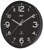 Zegary - Atrix Zegar czarny sterowany radiowo 25cm ATE2303BBRC - miniaturka - grafika 1