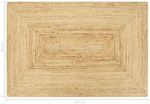 vidaXL Ręcznie wykonany dywan, juta, naturalny, 80x160 cm Ręcznie wykonany dywan, juta, naturalny, 80x160 cm - Dywany - miniaturka - grafika 6