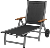 Leżaki ogrodowe - Rojaplast leżak ASS COMFORT czarno srebrny - miniaturka - grafika 1