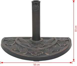 vidaXL Podstawa pod parasol, półokrągła, żywicowa, brązowa, 9 kg - Pozostałe meble ogrodowe - miniaturka - grafika 10