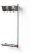 Wieszaki i stojaki - AJ Produkty Wieszak ubraniowy JEPPE, 2 przegrody, moduł dodatkowy, 1790x600x310 mm, aluminium/dąb - miniaturka - grafika 1