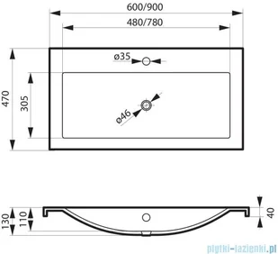 Massi LOMA 60 MSUK-L600 - Umywalki - miniaturka - grafika 3