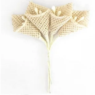 ARGO Kwiaty płócienne bukiecik KALIA 8szt. beżowe - Pozostałe akcesoria dla plastyków - miniaturka - grafika 3