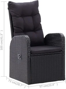 vidaXL 7-częściowy zestaw mebli ogrodowych, czarny 3067907 - Meble ogrodowe - miniaturka - grafika 10