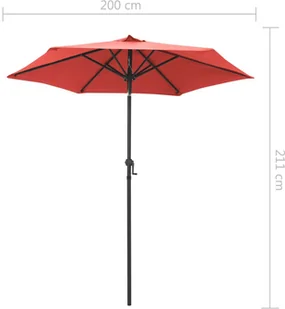 vidaXL Parasol terakota 200 x 211 cm aluminium 47209 - Parasole ogrodowe - miniaturka - grafika 8