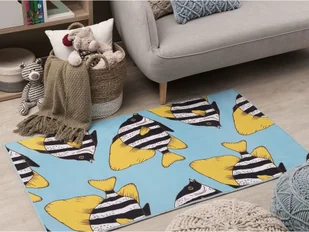 Beliani Dywan w rybki 80 x 140 cm niebieski FIZME - Dywany - miniaturka - grafika 2