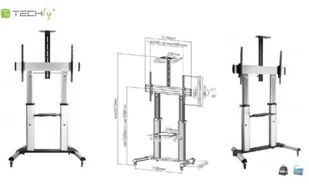 Techly Stojak mobilny LCD/LED ICA-TR24 60-100\" regulowany 100kg 102734 - Uchwyty do telewizora - miniaturka - grafika 2