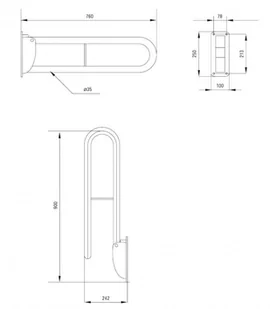 Deante Uchwyt przyścienny składany Vital NIV_641D - Akcesoria łazienkowe - miniaturka - grafika 3