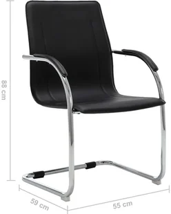 Fotel biurowy, krzesło biurowe vidaXL Krzesło biurowe, wspornikowe, czarne, sztuczna skóra - Fotele i krzesła biurowe - miniaturka - grafika 24