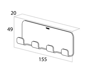 Tiger Colar Wieszak 4-hakowy stal szczotkowana 13147.3.09.46 - Wieszaki łazienkowe - miniaturka - grafika 4