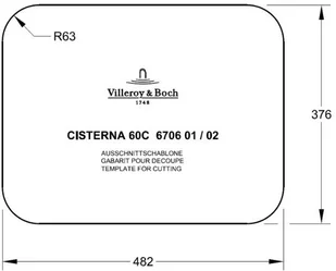 Villeroy & Boch Cisterna 60C 670602SM - Zlewozmywaki - miniaturka - grafika 5