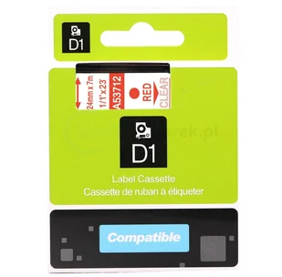 Dymo strefadrukarek.pl Taśma D1 53712 24mm x 7m przeźroczysta czerwony nadruk - zamiennik | OSZCZĘDZAJ DO 80% - ZADZWOŃ! 730811399 PROMOCJA! D1-53712 - Etykiety do drukarek - miniaturka - grafika 4