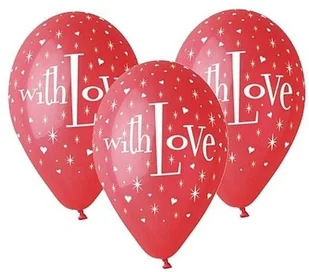 Godan Balony Premium "With Love", 12" / 5 szt. AA255GOD - Kinder party - miniaturka - grafika 3