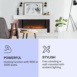 Klarstein Klarstein Studio Light & Fire 2 Smart kominek 1000/2000W MDF sterowanie przez Wi-Fi ACO7-Studio L&F 2 B - Kominki elektryczne - miniaturka - grafika 3