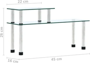 vidaXL Półka kuchenna, przezroczyste, hartowane szkło, 45x16x26 cm vidaXL - Półki do kuchni - miniaturka - grafika 7