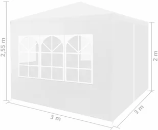 vidaXL Namiot imprezowy, 3 x 3 m, biały 45096 - Pawilony ogrodowe - miniaturka - grafika 10