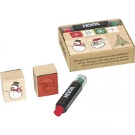 Zabawki kreatywne - Heyda ZESTAW STEMPLI DREWNIANYCH Z TUSZEM BOŻE NARODZENIE - miniaturka - grafika 1