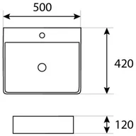 Umywalki - Lavita Altaya Mini Umywalka nablatowa 50x42 cm biała 5900378310204 - miniaturka - grafika 1