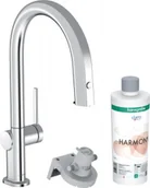 Baterie kuchenne - Hansgrohe 76801000 Aqittura M91 FilterSystem 210 wyciągana wylewka 1jet zestaw startowy chrom - miniaturka - grafika 1
