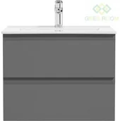 Umywalki - Oltens Vernal umywalka z szafką 60 cm grafit 68000400 - miniaturka - grafika 1