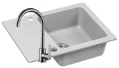 Zlewozmywaki - AXIS Zlewozmywak Granitowy COAST 25 szary z baterią stal coast25szbatst - miniaturka - grafika 1