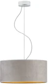 Lampy sufitowe - LYSNE Regulowana lampa wisząca HAJFA VELVET fi 40 cm kolor szary ze złotym wnętrzem 14529V/11 kolor szary ze złotym wnętrzem - miniaturka - grafika 1
