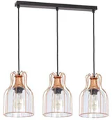 Lampy sufitowe - Luminex Lampa wisząca Aria 7814 lampa sufitowa 3x60W E27 miadziana czarna - miniaturka - grafika 1