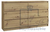 Komody - DUŻA KOMODA MALWA M6 140CM 6 SZUFLAD DĄB ARTISAN - miniaturka - grafika 1
