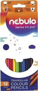 Kredki ołówkowe trójkątne 12 kolorów NEBULO - Przybory szkolne - miniaturka - grafika 2
