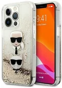 Etui i futerały do telefonów - Karl Lagerfeld KLHCP13LKICGLD iPhone 13 Pro / 13 6,1" złoty/gold hardcase Liquid Glitter Karl&Choupette Head KF000872 - miniaturka - grafika 1