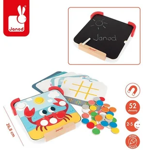 Janod Układanka Drewniana Magnetyczna z Tablicą Uczę Się Kolorów, - Układanki dla dzieci - miniaturka - grafika 3