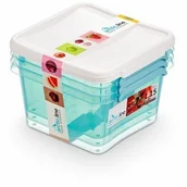 Pojemniki kuchenne - ORPLAST SP. Z O.O. SP. K. Pojemnik Do Żywności Arctic Line Set 3x1,15l Kwadratowy 3812 AUR000343 - miniaturka - grafika 1