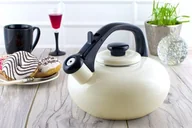 Czajniki na gaz - Forchetto Forchetto Czajnik emaliowany Forchetto Luna 2,5l kremowy uniwersalny - miniaturka - grafika 1