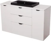 Szafki łazienkowe - Biała szafka łazienkowa z czarną umywalką 120/3 cm Liv Victa VIC-B-U120/39/C3+LivB - miniaturka - grafika 1