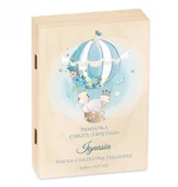 Sztućce dla dzieci - Murrano Zestaw Sztućców Dla Dzieci W Drewnianym Etui Nadruk Balon Pamiątka Ch SZT-ANIMALS_DRW-UV-041 - miniaturka - grafika 1