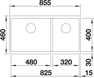 Blanco SUBLINE 480/320-U szarość skały 523585 - Zlewozmywaki - miniaturka - grafika 3
