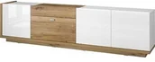 Szafki RTV - Helvetia Komoda RTV LARS 40 Biały + dąb Flagstaff jasny 249FKX40 - miniaturka - grafika 1
