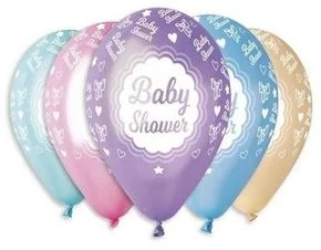 Baby shower Gemar Balloons Balony , metalik mix, GEMAR, 12", 5 szt GMS110/P482 - Baby shower i roczek - miniaturka - grafika 2