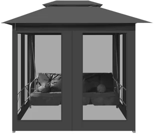 vidaXL Huśtawka ogrodowa z baldachimem, 220x160x240 cm, antracytowa - Huśtawki - miniaturka - grafika 3