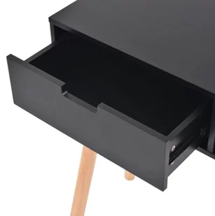 vidaXL Stolik typu konsola, drewno sosnowe, 80x30x72 cm, czarny - Konsole i sekretarzyki - miniaturka - grafika 5
